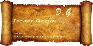 Deckner Gusztáv névjegykártya